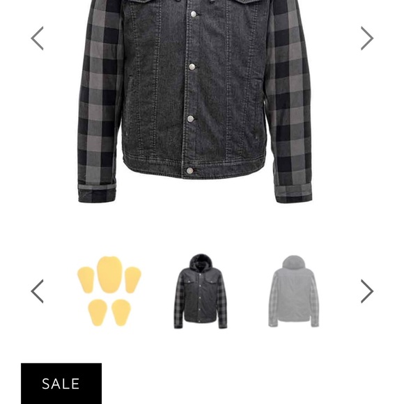 “Skull Rider” Road Armor Tuff Denim Protective Shirt w/ Plaid Sleeves - Picture 4 of 7